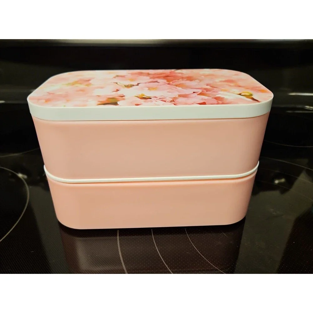Sakura Cherry Blossoms Stainless Steel Double-Layer Bento Box Lunch Box